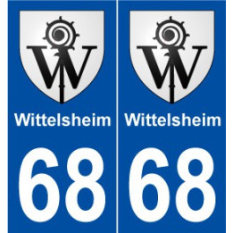 68 Wittelsheim blason autocollant plaque stickers ville