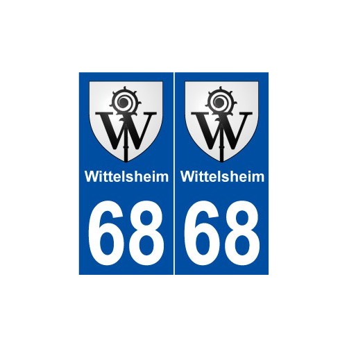 68 Wittelsheim blason autocollant plaque stickers ville