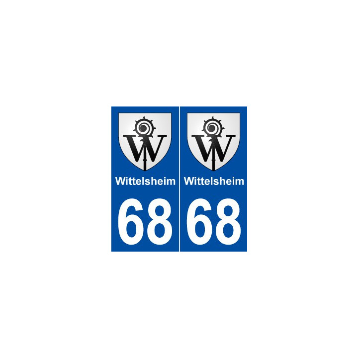 68 Wittelsheim blason autocollant plaque stickers ville