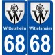 68 Wittelsheim blason autocollant plaque stickers ville