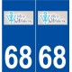 68 Wittelsheim logo autocollant plaque stickers ville