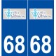 68 Wittelsheim logo autocollant plaque stickers ville