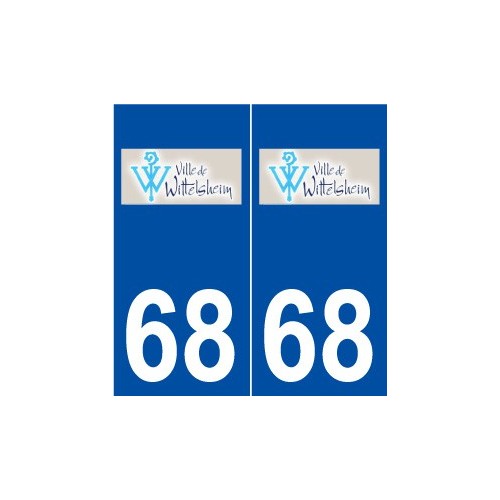 68 Wittelsheim logo autocollant plaque stickers ville