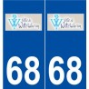 68 Wittelsheim logo autocollant plaque stickers ville