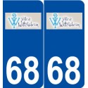 68 Wittelsheim logo autocollant plaque stickers ville