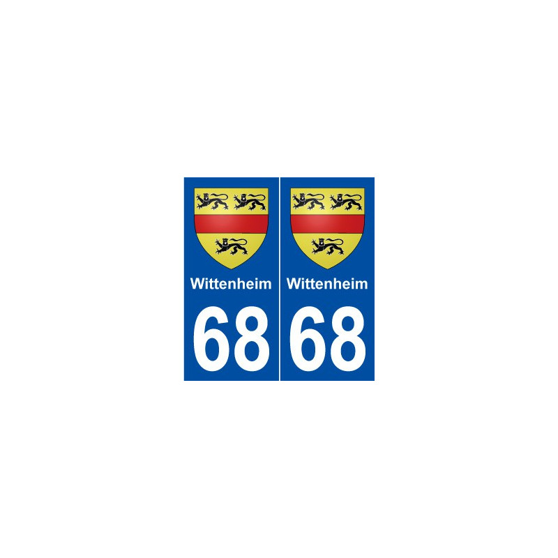 68 Wittenheim blason autocollant plaque stickers ville