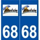 68 Wittenheim logo autocollant plaque stickers ville
