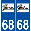 68 Wittenheim logo autocollant plaque stickers ville