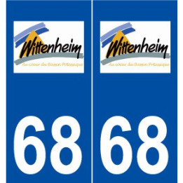 68 Wittenheim logo autocollant plaque stickers ville
