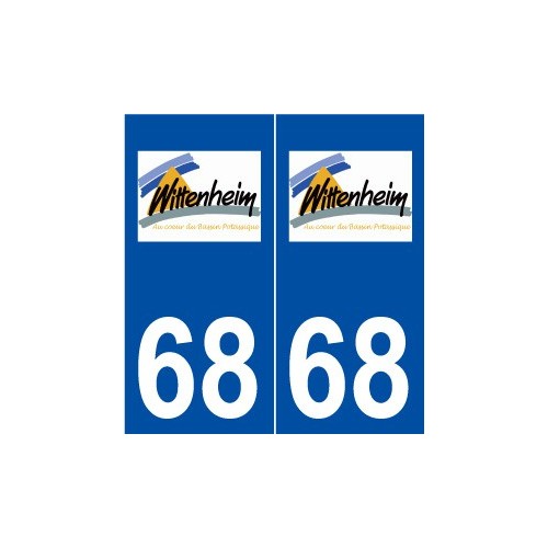 68 Wittenheim logo autocollant plaque stickers ville