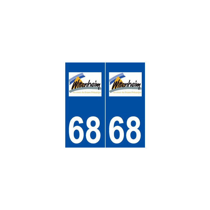68 Wittenheim logo autocollant plaque stickers ville