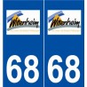 68 Wittenheim logo autocollant plaque stickers ville
