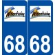 68 Wittenheim logo autocollant plaque stickers ville