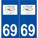 69 Amplepuis logo autocollant plaque stickers ville