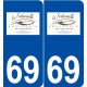 69 Amplepuis logo autocollant plaque stickers ville