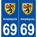 69 Amplepuis blason autocollant plaque stickers ville