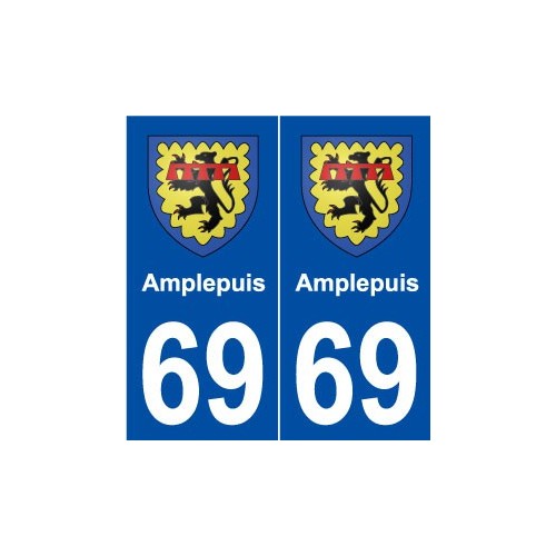 69 Amplepuis blason autocollant plaque stickers ville
