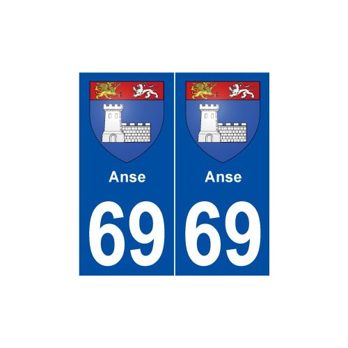 69 Anse blason autocollant plaque stickers ville