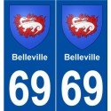 69 Belleville blason autocollant plaque stickers ville