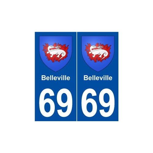 69 Belleville blason autocollant plaque stickers ville
