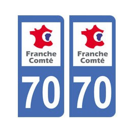 70 Haute-Saône autocollant plaque