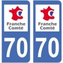 70 Haute-Saône autocollant plaque