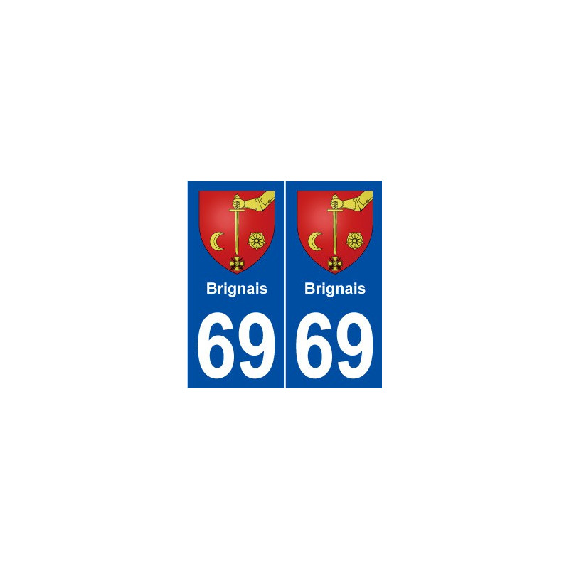 69 Brindas blason autocollant plaque stickers ville