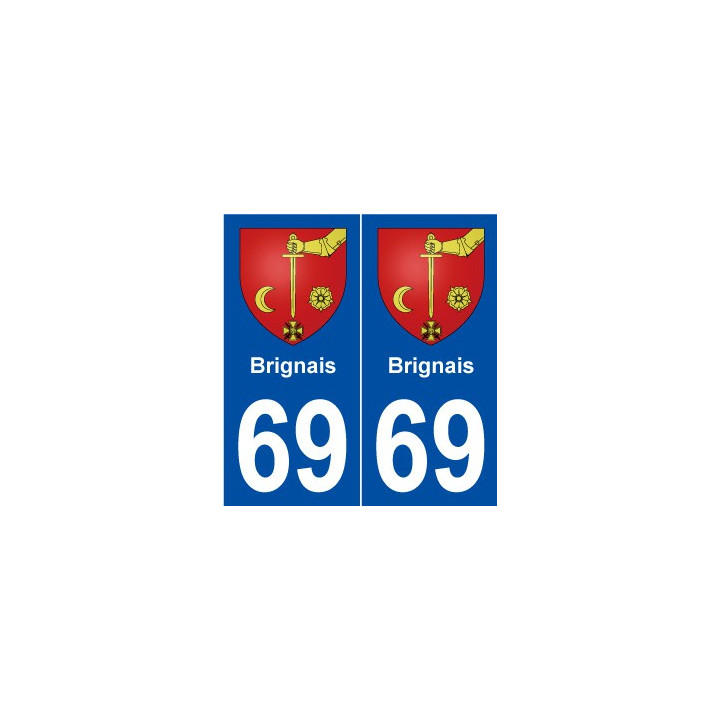 69 Brindas blason autocollant plaque stickers ville