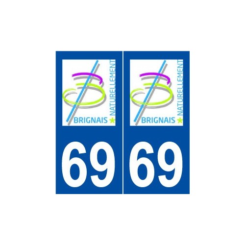 69 Brindas logo autocollant plaque stickers ville