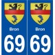 69 Bron blason autocollant plaque stickers ville