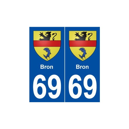 69 Bron blason autocollant plaque stickers ville