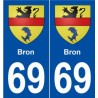 69 Bron blason autocollant plaque stickers ville