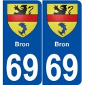 69 Bron blason autocollant plaque stickers ville