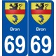 69 Bron blason autocollant plaque stickers ville