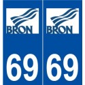 69 Bron logo autocollant plaque stickers ville