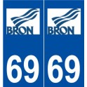 69 Bron logo autocollant plaque stickers ville