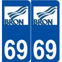 69 Bron logo autocollant plaque stickers ville