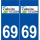 69 Caluire-et-Cuire logo autocollant plaque stickers ville