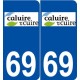 69 Caluire-et-Cuire logo autocollant plaque stickers ville