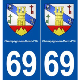 69 Champagne-au-Mont-d'Or blason autocollant plaque stickers ville
