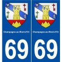 69 Champagne-au-Mont-d'Or blason autocollant plaque stickers ville