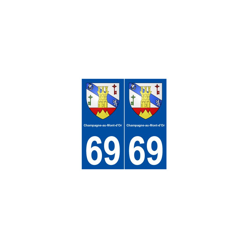69 Champagne-au-Mont-d'Or blason autocollant plaque stickers ville