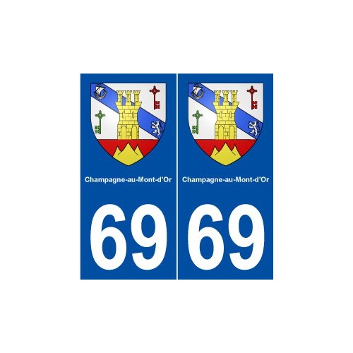69 Champagne-au-Mont-d'Or blason autocollant plaque stickers ville