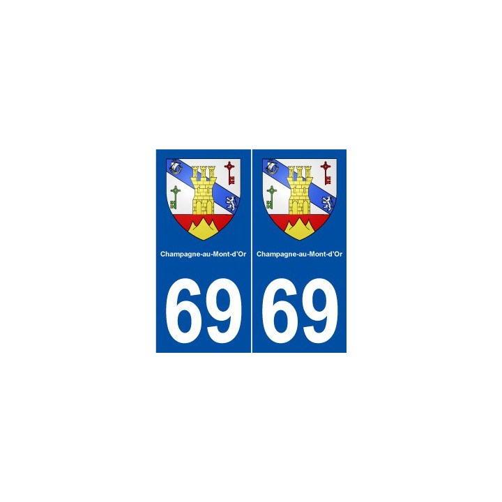 69 Champagne-au-Mont-d'Or blason autocollant plaque stickers ville