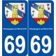 69 Champagne-au-Mont-d'Or blason autocollant plaque stickers ville