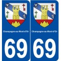 69 Champagne-au-Mont-d'Or blason autocollant plaque stickers ville