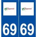 69 Chaponost logo autocollant plaque stickers ville