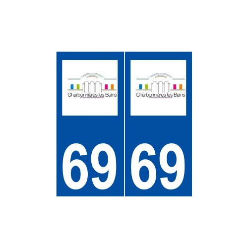 69 Charbonnières-les-Bains logo autocollant plaque stickers ville