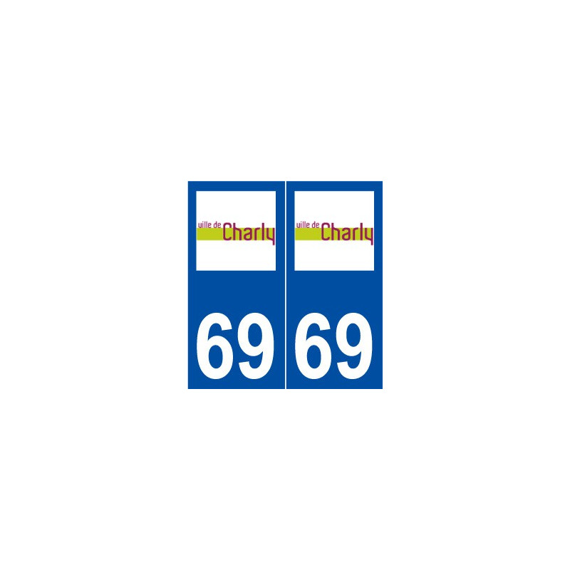 69 Charly logo autocollant plaque stickers ville