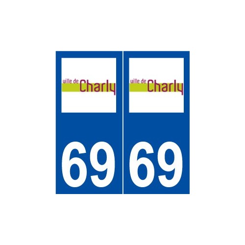 69 Charly logo autocollant plaque stickers ville